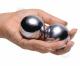 Introducing Titanica Orgasm Balls. They are copiously sized, supremely weighted, and daring you to try them out. These massive orgasm balls are ideal for intense sensation play, and for those who enjoy a nice, full feeling. Made of steel. Measurements: 2 inches in diameter. Material: Steel. Color: Grey.
